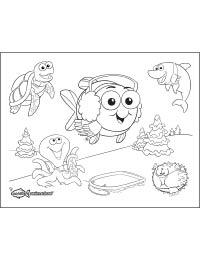 Bubbles and Friends Winter Coloring Sheet